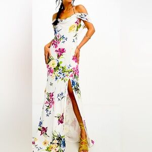 Flower dress backless